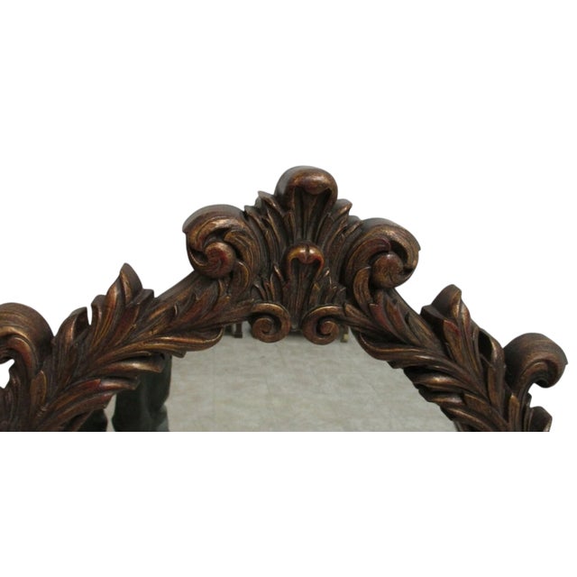 Raschella Home Design French Regency Hanging Wall Mirror Gold Carved For Sale - Image 4 of 10