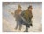 Albert Stagura, Lumberjack in the Snow, Oil Painting on Canvas For Sale