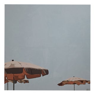 Joanna Woyda, The Beach: Umbrellas, 2025, Acrylic on Canvas For Sale