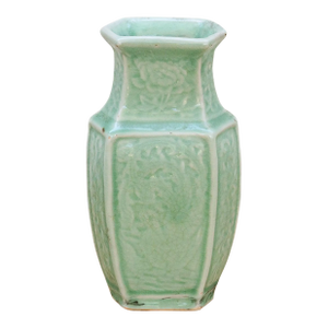 Antique Hexagonal Engraved Jar