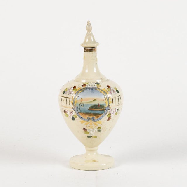 Opal Glass Vase with Lid Maritime Scene, France For Sale - Image 13 of 18