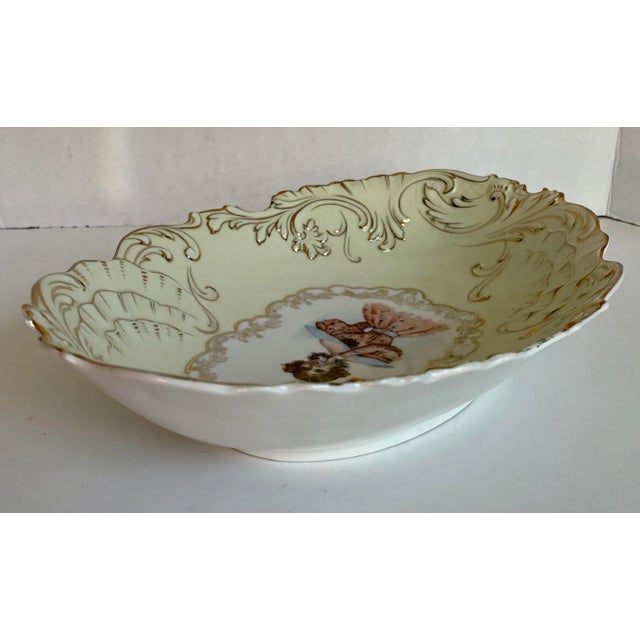 Ceramic Antique German Hand-Painted Portrait Porcelain Plate For Sale - Image 7 of 12