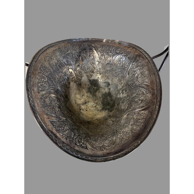 Antique Victorian Silver Plate Handle Basket For Sale - Image 10 of 10