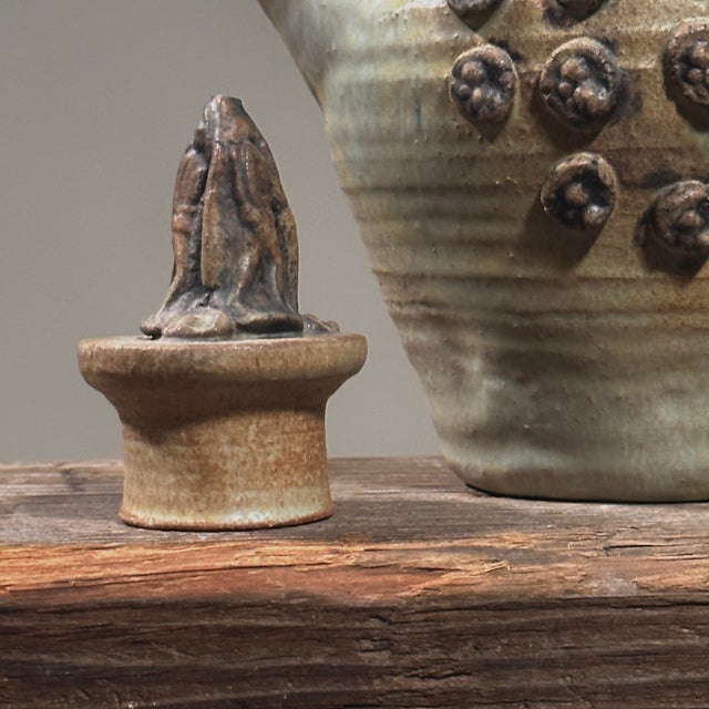 Vintage Abstract Hand Built Brutalist Teapot With Four Yunomi, Signed For Sale - Image 10 of 10