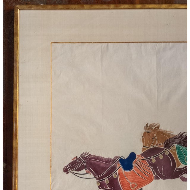 Chinoiserie 20th Century Hollywood Regency Chinoiserie Print With Horses For Sale - Image 3 of 13