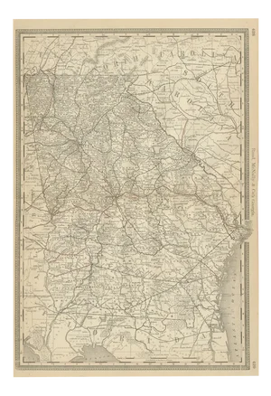 Antique Georgia Map, 1888
