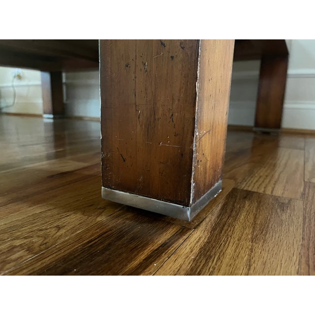 Contemporary Attributed Ralph Lauren Wood Seagrass Coffee Table For Sale - Image 3 of 13