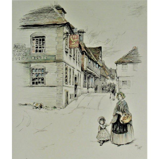 This artwork titled "Spread Eagle Inn, Midhurst" is a chromolithograph by noted British artist Cecil Charles Windsor...
