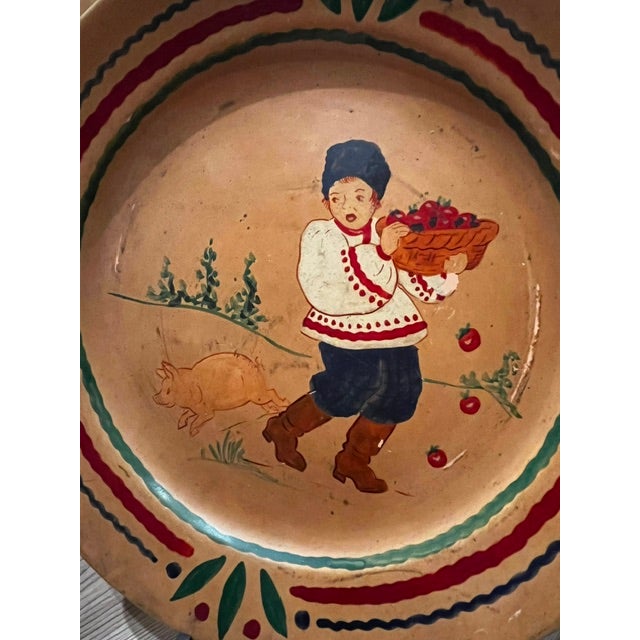 Vintage Continental Studios Hollywood Folk Art Decorative Plate For Sale - Image 4 of 8