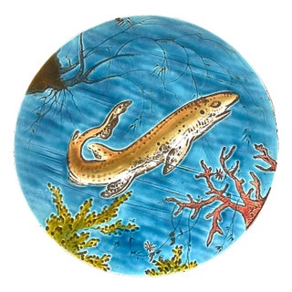 Majolica Marine Life Charger by Rare Schutz Cilli 19Th Century. For Sale