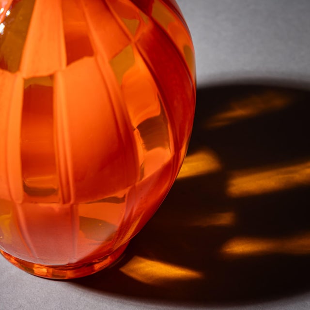 Barovier & Toso Orange Murano Glass Vase by Barovier & Toso, Edition 1/1, Dated 1981 For Sale - Image 4 of 9