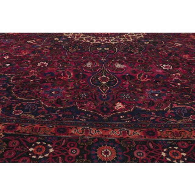 Early 20th Century Antique Persian Mashhad Rug, 10'02 X 13'10 For Sale - Image 5 of 10