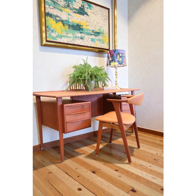 Armchair in Teak and Leather by Erik Kirkegaard for Høng Stolefabrik, 1960s For Sale - Image 11 of 15