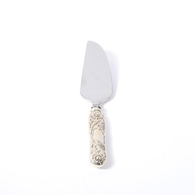 Late 19th Century Aesthetic Movement Tiffany and Co. Sterling Silver Chrysanthemum Cake Knife For Sale - Image 5 of 12