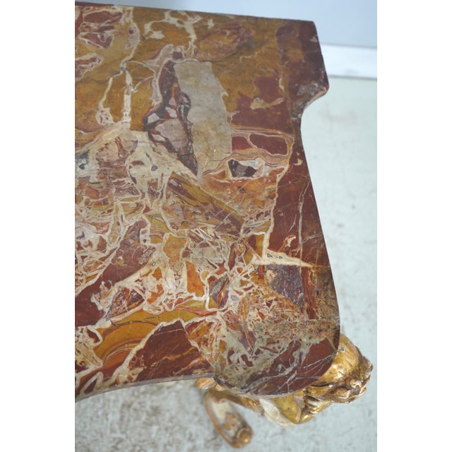 Antique Italian Rococo Marble Top Console Table For Sale - Image 9 of 15