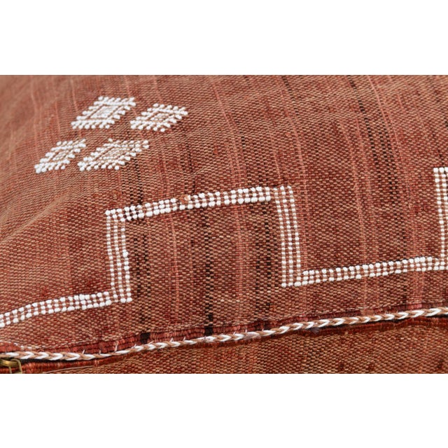 24" Rust Trail Moroccan Silk Pillow For Sale In Los Angeles - Image 6 of 8