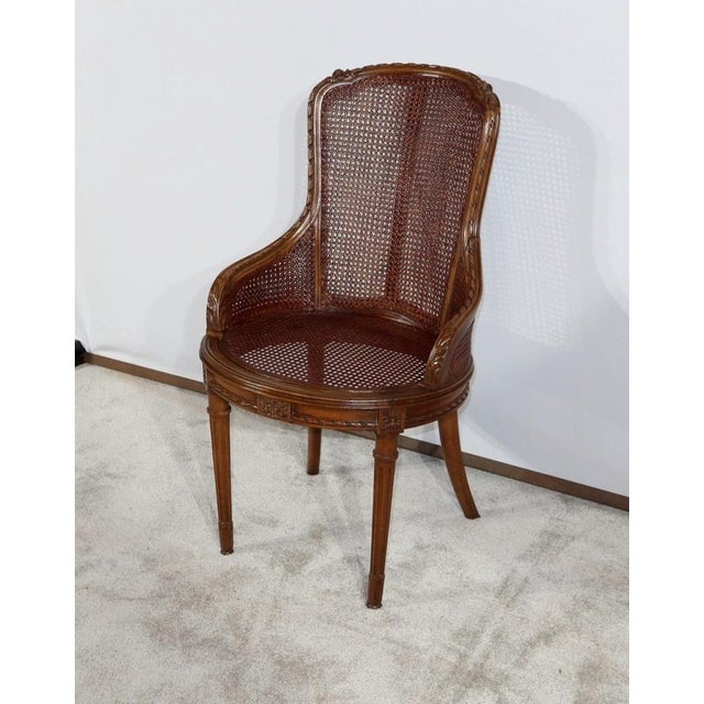 Louis XVI Style Office Armchair in Beech, 1900s For Sale - Image 3 of 18