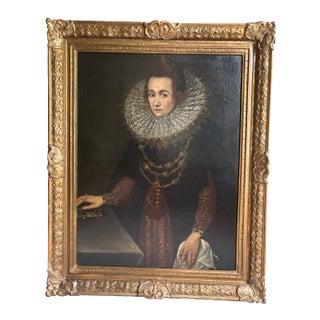 Elizabethan Portrait of a Noblewoman, Mid-17th Century For Sale