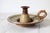 Glass Vintage Studio Art Pottery Candle Holder Hurricane Style Lamp For Sale - Image 7 of 9