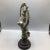 Late 19th Century Victorian Cast Metal Sculpture of a Female Supporting a Swinging Child in a Floral Wreath on a Walnut Base For Sale In Sacramento - Image 6 of 13