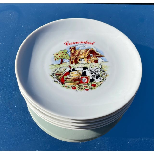 1970s 1970s Vintage Winterling Kitchenlomite Bavaria Porcelain Illustrated Cheese Plates- Set of 5 For Sale - Image 5 of 8