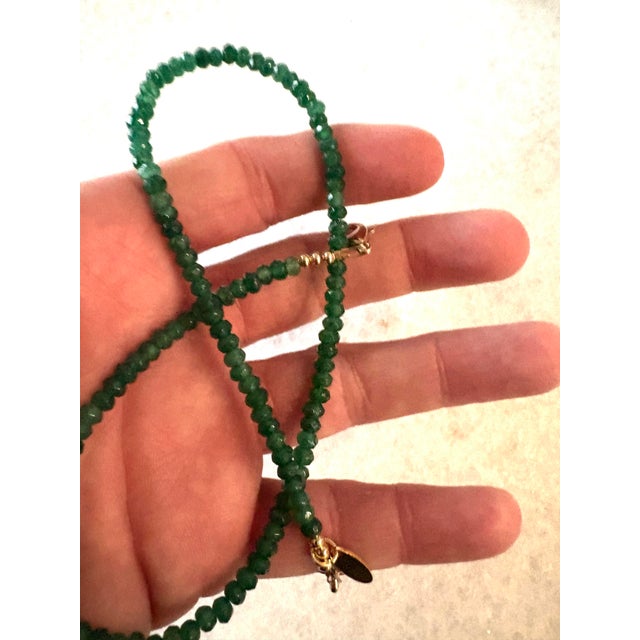 Emerald Quartz Faceted Stacking Necklace With Gold Tone Clasp. Designed by Matthew Izzo For Sale - Image 4 of 4