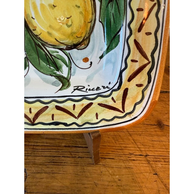Late 20th Century Vintage Hand Painted Lemon Ceramiche Artistiche Italian Plate For Sale - Image 5 of 7