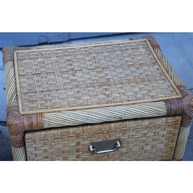 Bamboo Wicker Nightstands by Tommaso Barbi, 1970, Set of 2 For Sale - Image 13 of 17