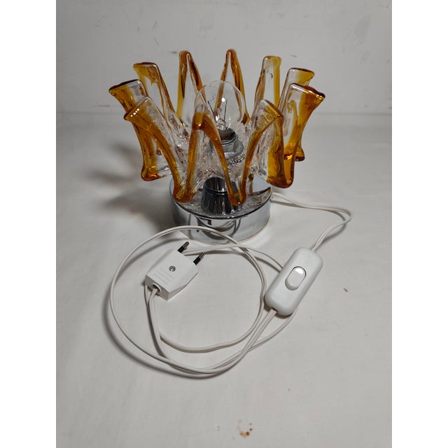 Crystal Table Lamp. Italy, 1970s, in Very Good conditions. Designed 1960 to 1969 European Plug (up to 250V).The wiring of...