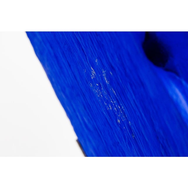 Bruno Helgen, Handcrafted Ultramarine Sculpture, Wood on Steel Base For Sale - Image 17 of 18