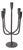 Asher Sculpted Cast Aluminum Five Arm Candle Holder- Ebony For Sale