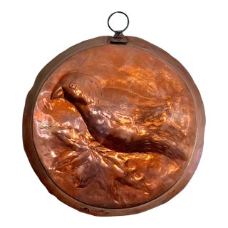 Large Vintage French Country Copper Bird Mold For Sale