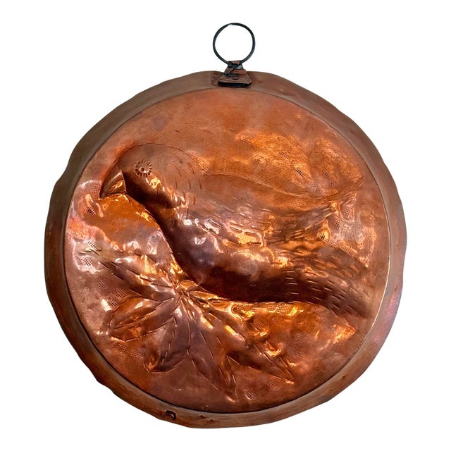 Large Vintage French Country Copper Bird Mold For Sale