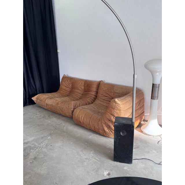 Cognac Togo Leather Set by Michel Ducaroy for Ligne Roset, 2010s, Set of 3 For Sale - Image 16 of 18