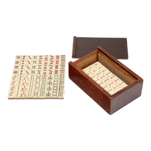 Chinese Vintage Mahjong Set in Lacquered Box, C. 1900