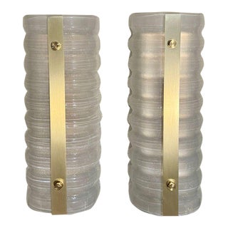 Pair of Modern Barrel Form Sconces For Sale