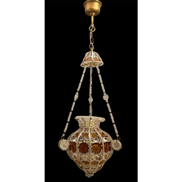 Beaded Crystal Pendant Lamps from Bacci Firenze, 1970s, Set of 2 For Sale - Image 8 of 15
