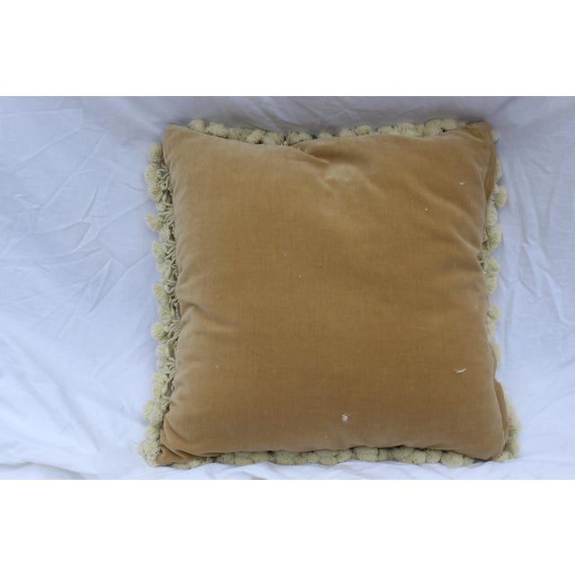 French Traditional Wool Pedi Point Down Pillow With Loop Fringe and Cotton Tassels For Sale - Image 4 of 13