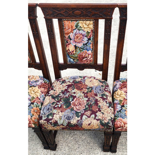 Antique English Oak Dining Chairs 1800s Set of 6 For Sale In Miami - Image 6 of 16