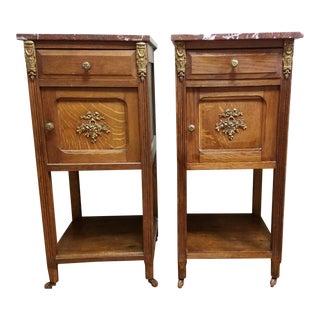 Vintage Marble Top End Tables - a Pair For Sale