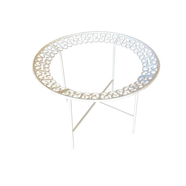 Mid-Century iron and glass outdoor patio/outdoor picnic table designed by Maurizio Tempestini for the Salterini company....