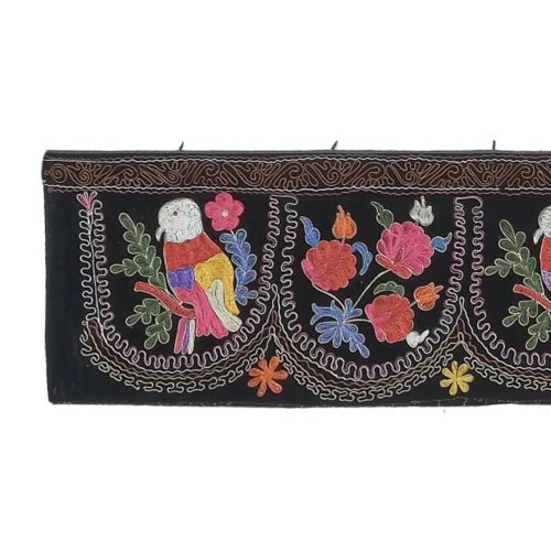 Animal Maotifs Suzani Velvet Table Runner For Sale - Image 4 of 11