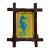 Folk Art Seahorse Painting in Antique Frame For Sale