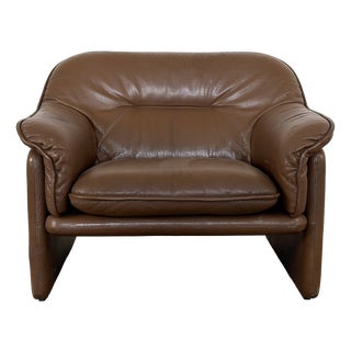 DS-16 Lounge Chair in Brown Leather from de Sede, Switzerland, 1970s For Sale