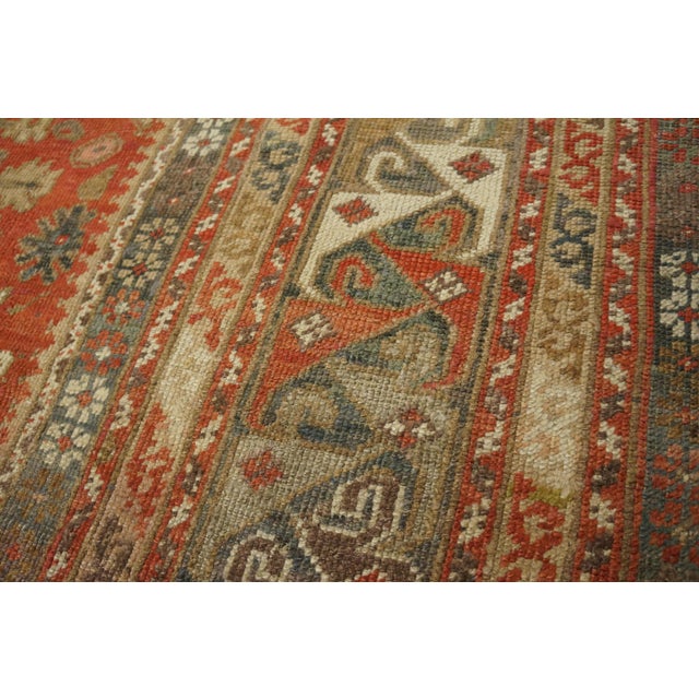 Soft Rustic Red Antique Tribal Allover Design Antique Turkish Ghiordes Oushak Rug For Sale - Image 9 of 12