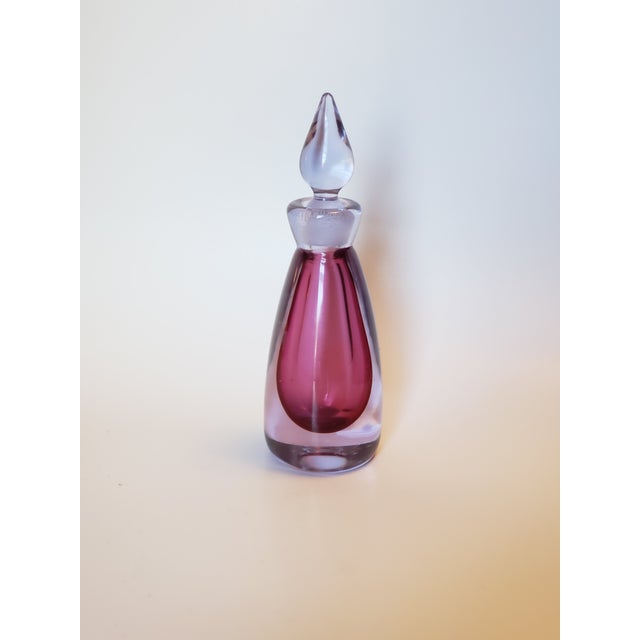 Purple Archimede Seguso Murano Glass Neodymium Ruby Sommerso Perfume Bottle For Sale - Image 8 of 12