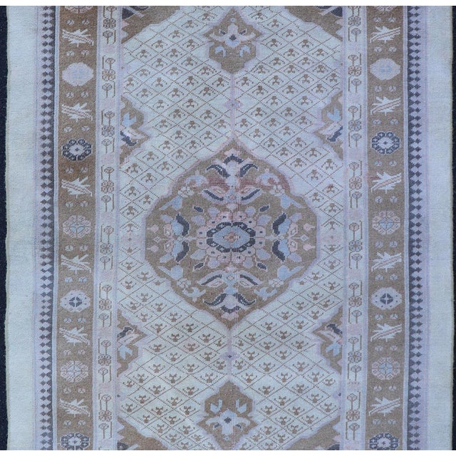 Antique Persian Serab Small Rug in Brown, Tan and Neutrals 3'1 X 5'6 For Sale - Image 4 of 13