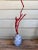 Beautiful post -1950 blue and white ceramic vase with tall custom handmade faux red coral specimen sample. Dramatic and...