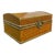 Mid 20th Century Lacquered Dome-Top Wooden Box Covered in Pigskin With Brass Fittings For Sale
