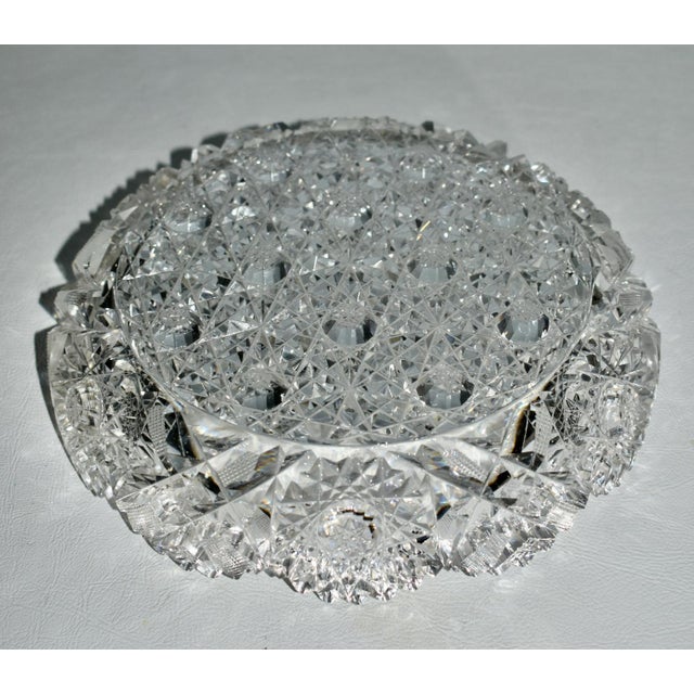 Antique American Brilliant Cut Crystal Shallow Bowl For Sale - Image 11 of 11